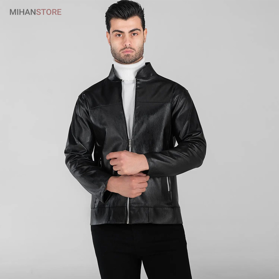 عکس کاپشن طرح چرم مردانه مدل DARMAN