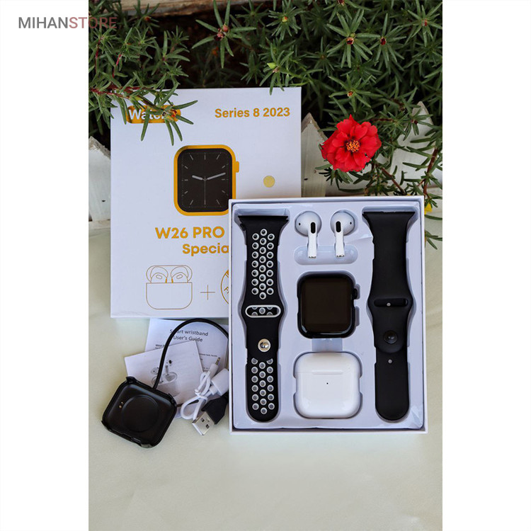 ساعت هوشمند و هندزفری بلوتوث W26 Pro Max