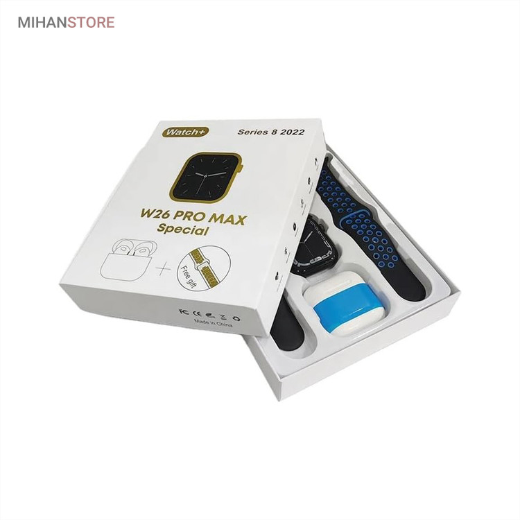 ساعت هوشمند و هندزفری بلوتوث W26 Pro Max