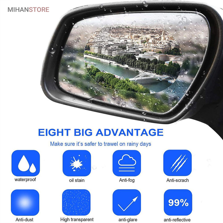 گلس ضد بخار و باران آینه خودرو