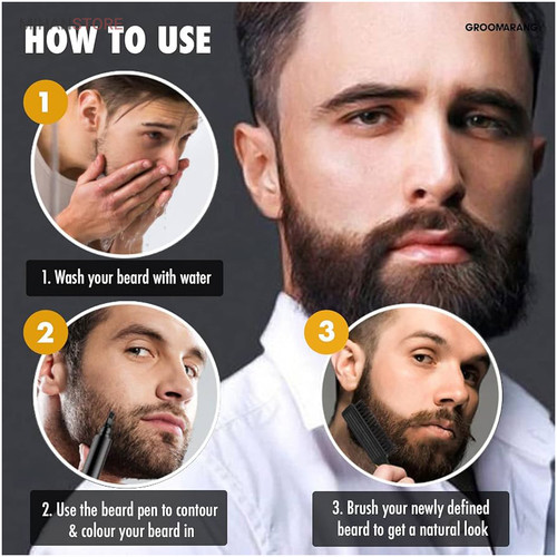 عکس قلم هاشور حرفه ای ریش، مو و ابرو BEARD PEN