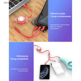کابل فست شارژ USB جمع شو 3in1