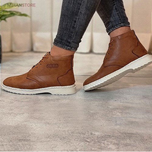 کفش ساقدار مردانه Brown ecco رنگ قهوهای با طراحی شیک و کیفیت عالی