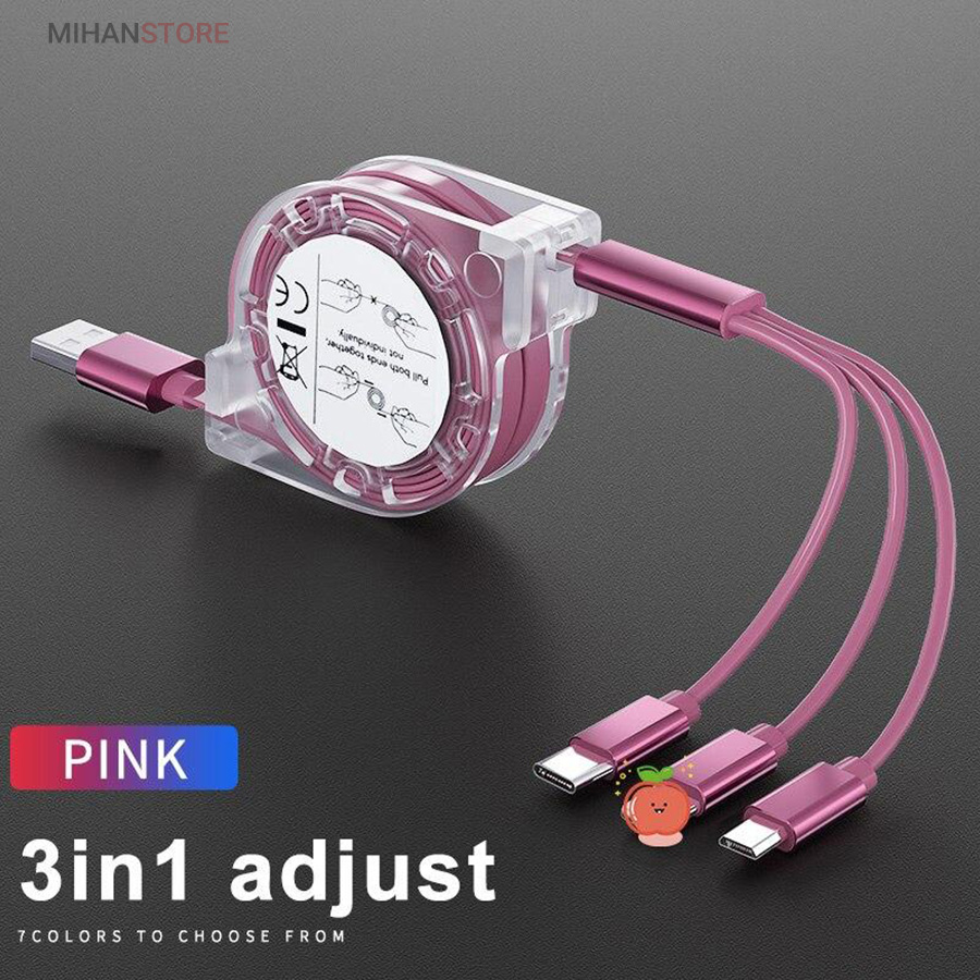 کابل فست شارژ USB جمع شو 3in1