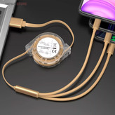 کابل فست شارژ USB جمع شو 3in1