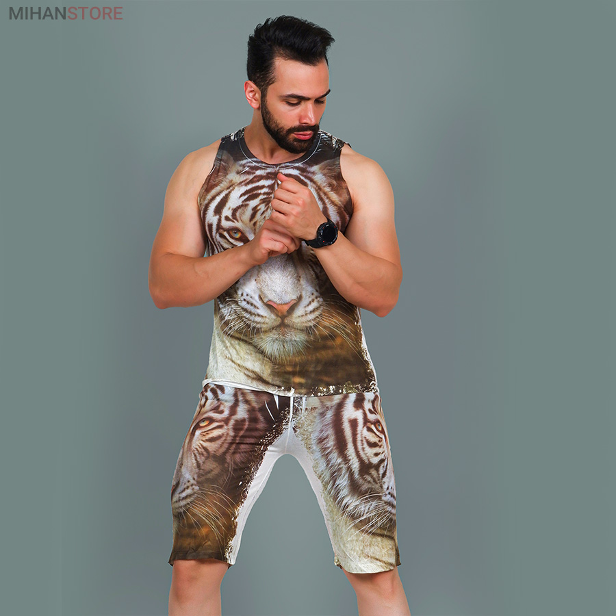 عکس ست رکابی و شلوارک مردانه Tiger