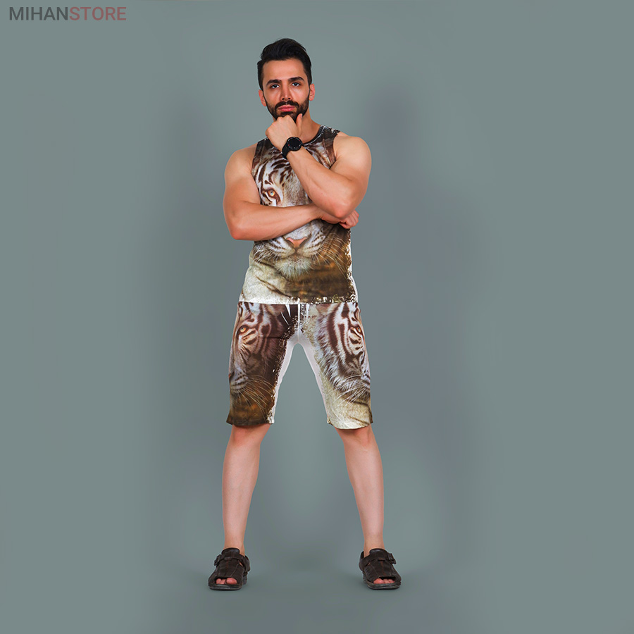ست رکابی و شلوارک مردانه Tiger